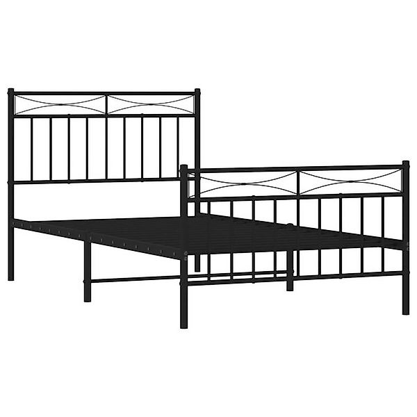 vidaXL Bettgestell, Bettrahmen mit Kopf- und Fußteil Metall Schwarz 100x190 günstig online kaufen