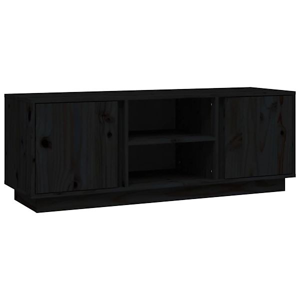 Vidaxl Tv-schrank Schwarz 110x35x40,5 Cm Massivholz Kiefer günstig online kaufen