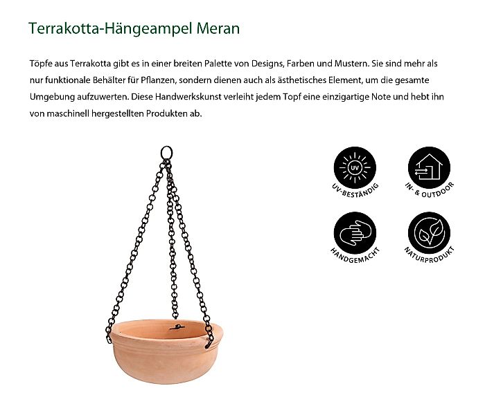 Dehner Blumenampel Hängeampel Meran für Pflanzen, günstig online kaufen