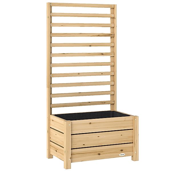 Outsunny Hochbeet mit Rankgitter Holz erhöhter Blumenkasten mit Spalier Abf günstig online kaufen