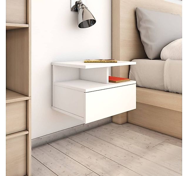 furnicato Nachttisch Hängende Nachttische 2 Stk. Weiß 40 x 31 x 27 cm Holzw günstig online kaufen