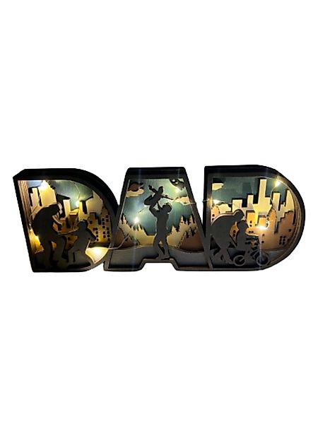 Stelby Dekofigur Dekoration Holzmodell Dad mit Led Lichtern, Valentinstagge günstig online kaufen