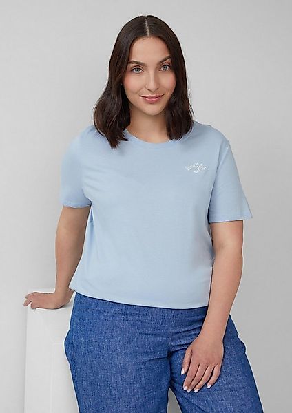 s.Oliver Kurzarmshirt T-Shirt Jersey-Shirt aus Baumwolle mit Stickerei günstig online kaufen