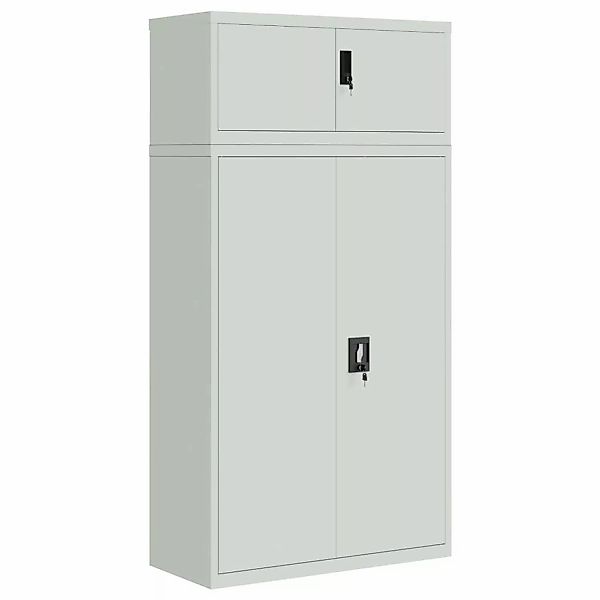 vidaXL Aktenschrank Hellgrau 90x40x180 cm Stahl günstig online kaufen