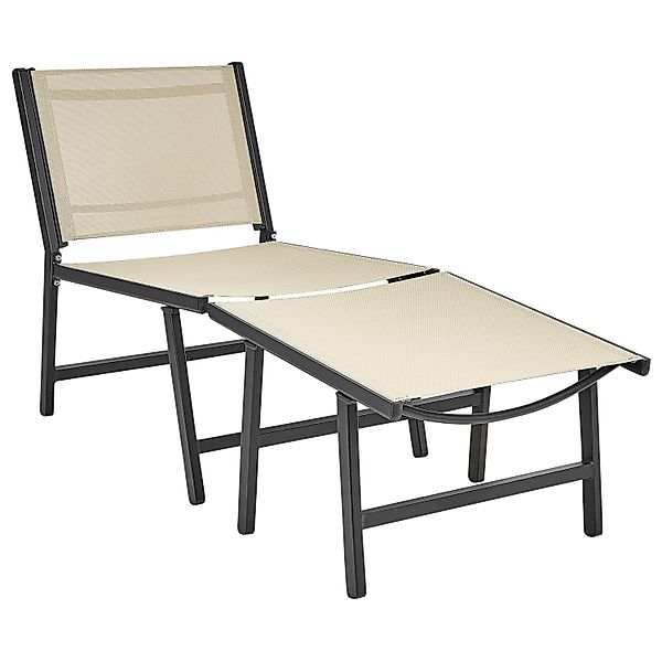 Beliani Gartenstuhl Beige Schwarz 60x54x70 günstig online kaufen