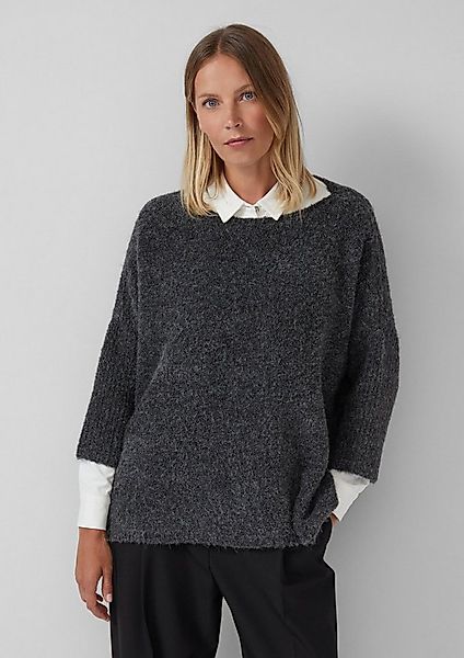 s.Oliver 3/4 Arm-Pullover Strickpullover Relaxed-Fit-Pullover aus Bouclé-St günstig online kaufen