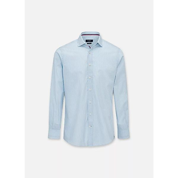 Hackett Jaspe Bengal Eng Gestreiftes Langarmhemd 2XL White / Blue günstig online kaufen
