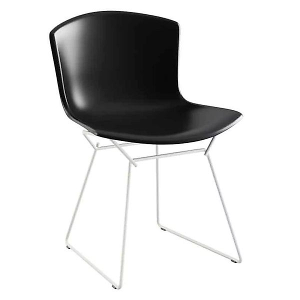 Knoll International - Bertoia Plastic Side Chair Stuhl Gestell weiß - schwa günstig online kaufen