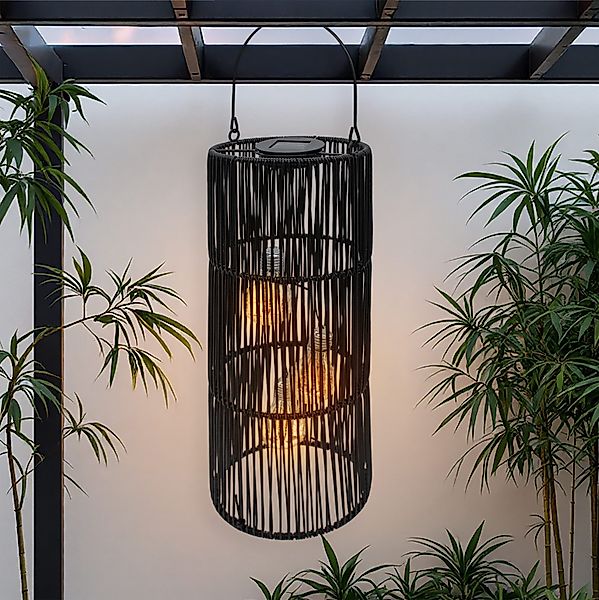 Spetebo LED Gartenleuchte Solar Lampe schwarz, günstig online kaufen