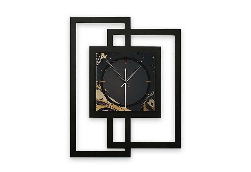 Kreative Feder Wanduhr Design-Wanduhr „Golden Liquid“ in modernem Metallic- günstig online kaufen