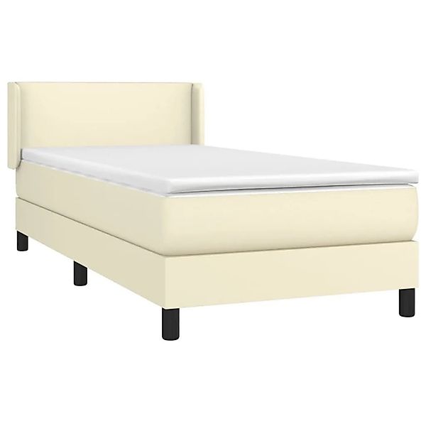 vidaXL Boxspringbett mit Matratze Creme 100x200 cm Kunstleder 3130645 günstig online kaufen