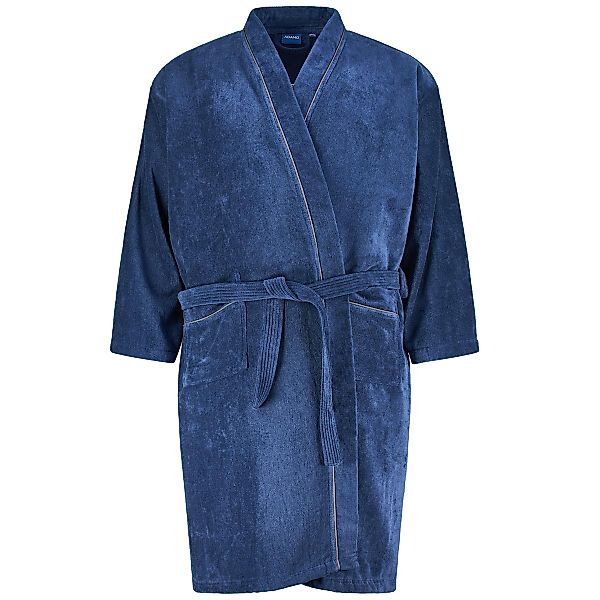ADAMO Bademantel aus Baumwoll-Frottee Farbe dunkelblau Größe: 5XL günstig online kaufen