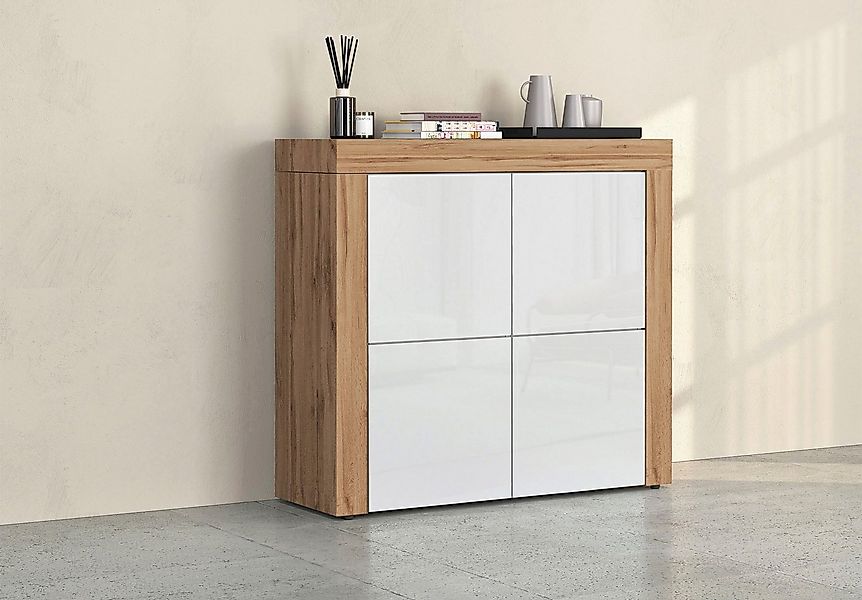 OTTO home Highboard CHRONOS Breite 140 cm mit 4 Türen und 8 Fächer 'Made in günstig online kaufen