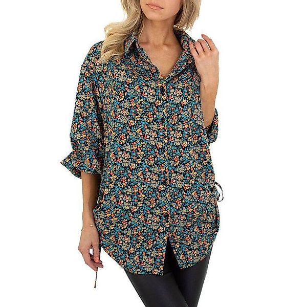 Ital-Design Longbluse Damen Boho/Hippie Hemd Zierschleife Geblümt Longbluse günstig online kaufen