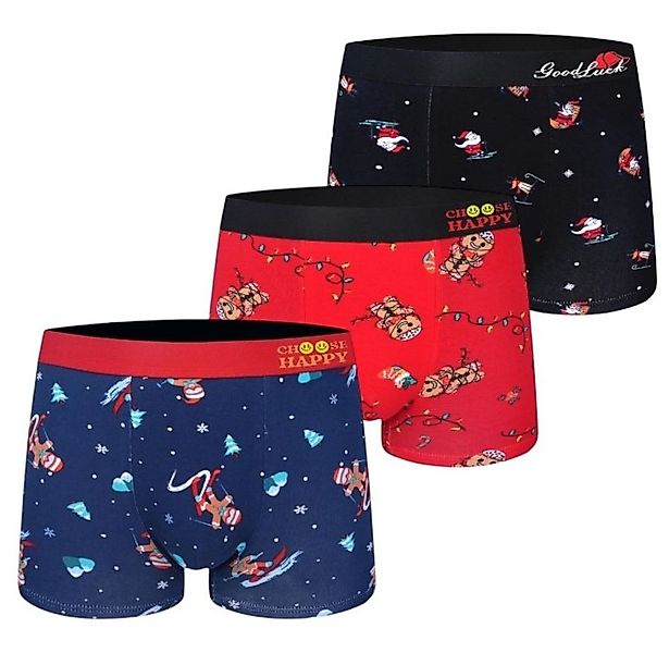 Toker Collection® Boxershorts Weihnachts Boxershort 3er Pack bunter Mix, M günstig online kaufen