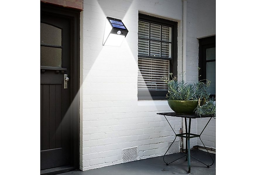 MUPOO LED Außen-Wandleuchte 128/170LED Solarleuchte 300°Weitwinkel Solar Wa günstig online kaufen