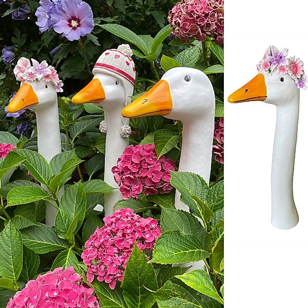 Online-Fuchs Gartenfigur Gänsehals Gartenstecker Gans - günstig online kaufen