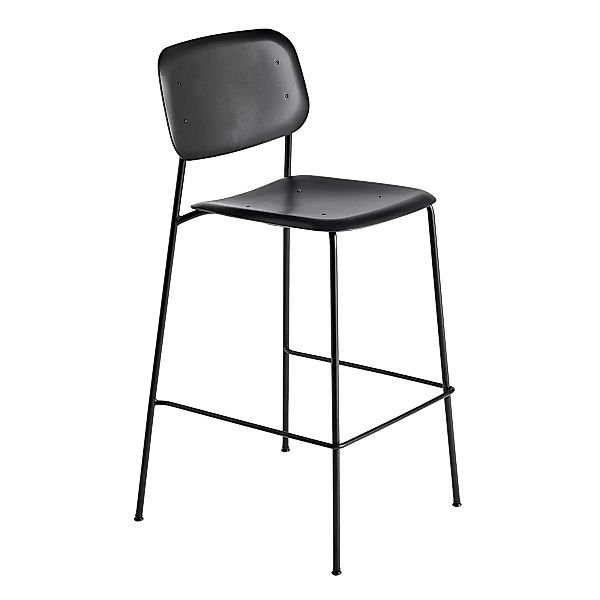 HAY - Soft Edge P10 Barhocker hoch Gestell Stahl schwarz - schwarz/Sitzscha günstig online kaufen
