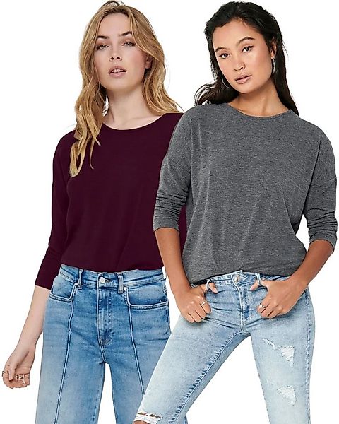 ONLY 3/4 Arm-Pullover (Set, 2er-Pack) Locker geschnitten günstig online kaufen