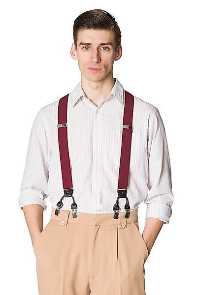 Banned Hosenträger Rockabilly Braces Bordeaux Vintage Y-Form Retro günstig online kaufen