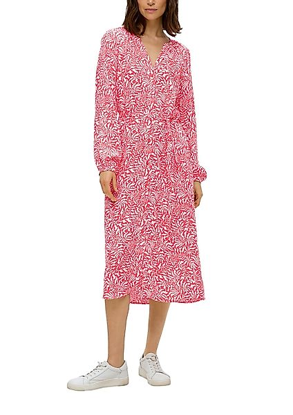 s.Oliver Midikleid mit Allover-Druck und Tunikakragen günstig online kaufen