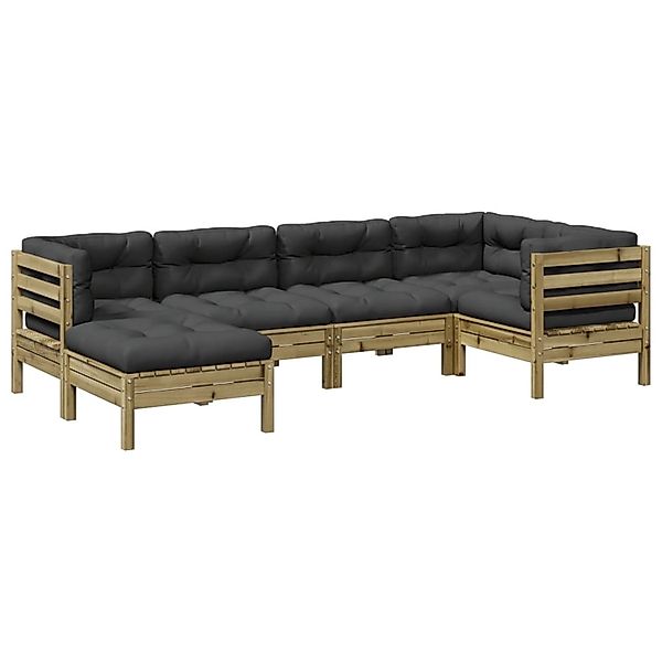 vidaXL 6-Tlg Garten-Sofagarnitur mit Kissen Kiefernholz Imprägniert 3299529 günstig online kaufen