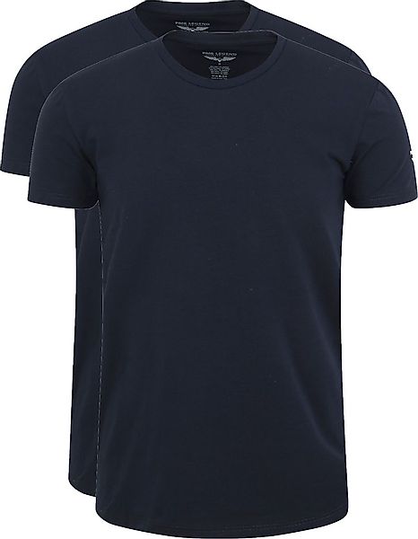 PME Legend Basic T-Shirt 2er Pack O-Ausschnitt Navy - Größe XL günstig online kaufen