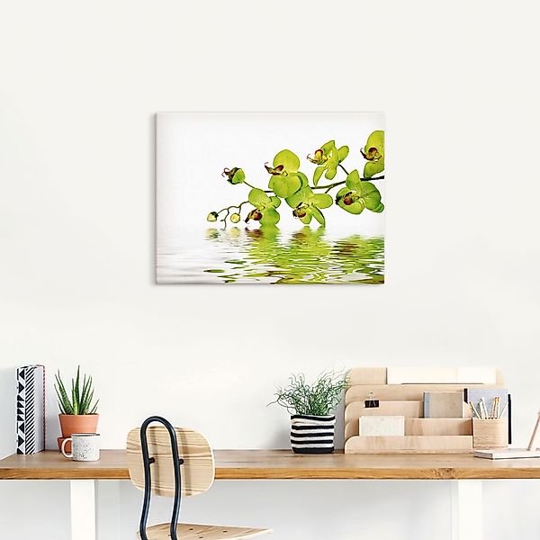 Artland Wandbild »Schöne Orchidee mit grünem Hintergrund«, Blumen, (1 St.), günstig online kaufen