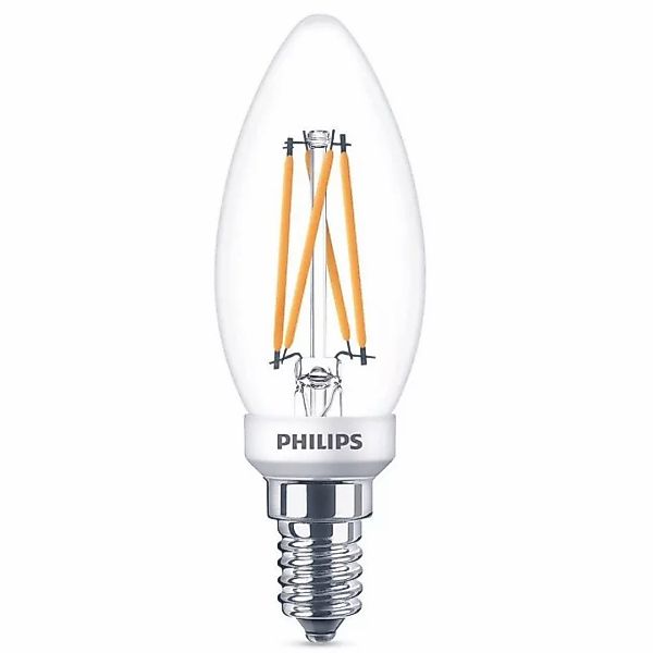 Philips LED Filament Lampe E14 Kerze - B35 2W 270lm 2200-2700K dimmbar Eine günstig online kaufen