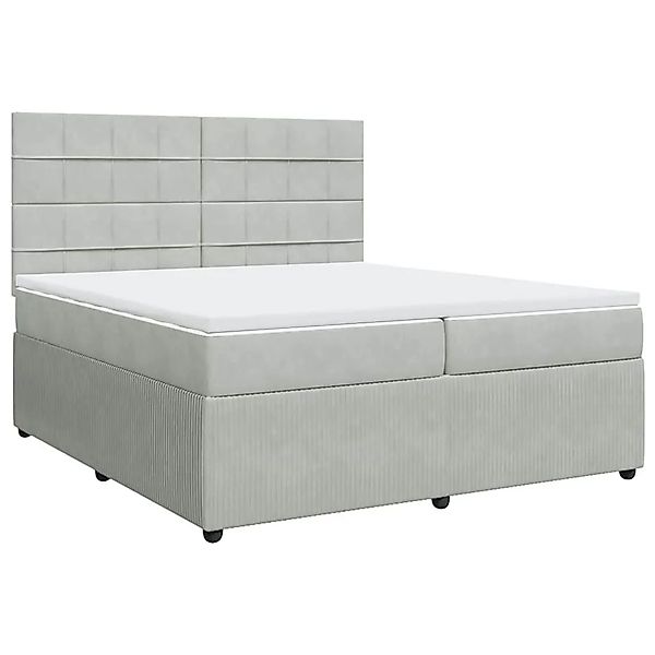 vidaXL Boxspringbett mit Matratze Hellgrau 200x200 cm Samt 3292430 günstig online kaufen