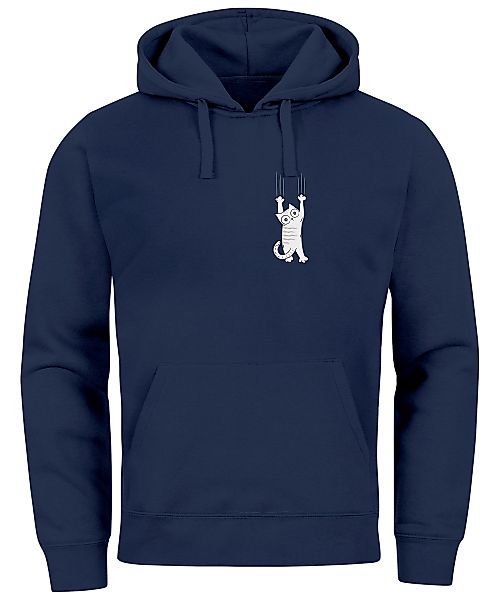 Neverless Hoodie Hoodie Herren Aufdruck Katze günstig online kaufen