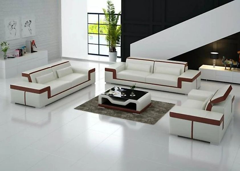 JVmoebel Sofa Schwarze Sofagarnitur Moderne Wohnzimmer Couch Garnitur 3+2+2 günstig online kaufen