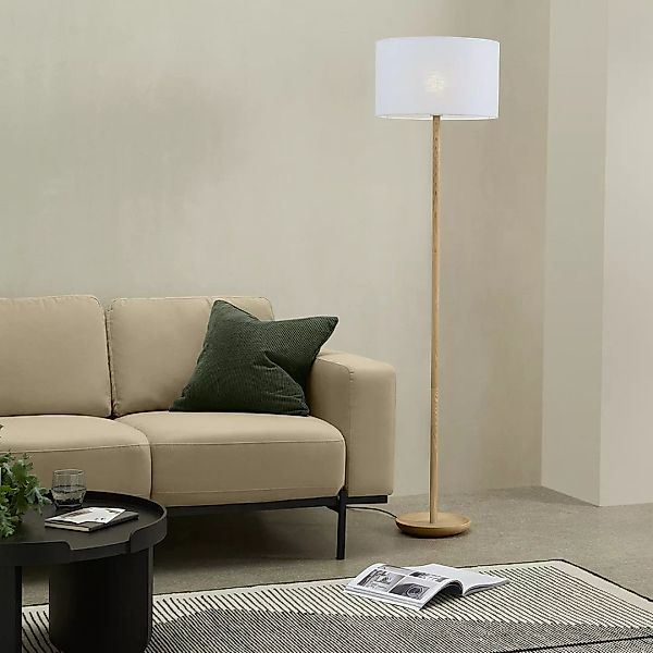Porto Lampenschirm (40 x 24 cm), Leinen in Weiss - MADE.com günstig online kaufen