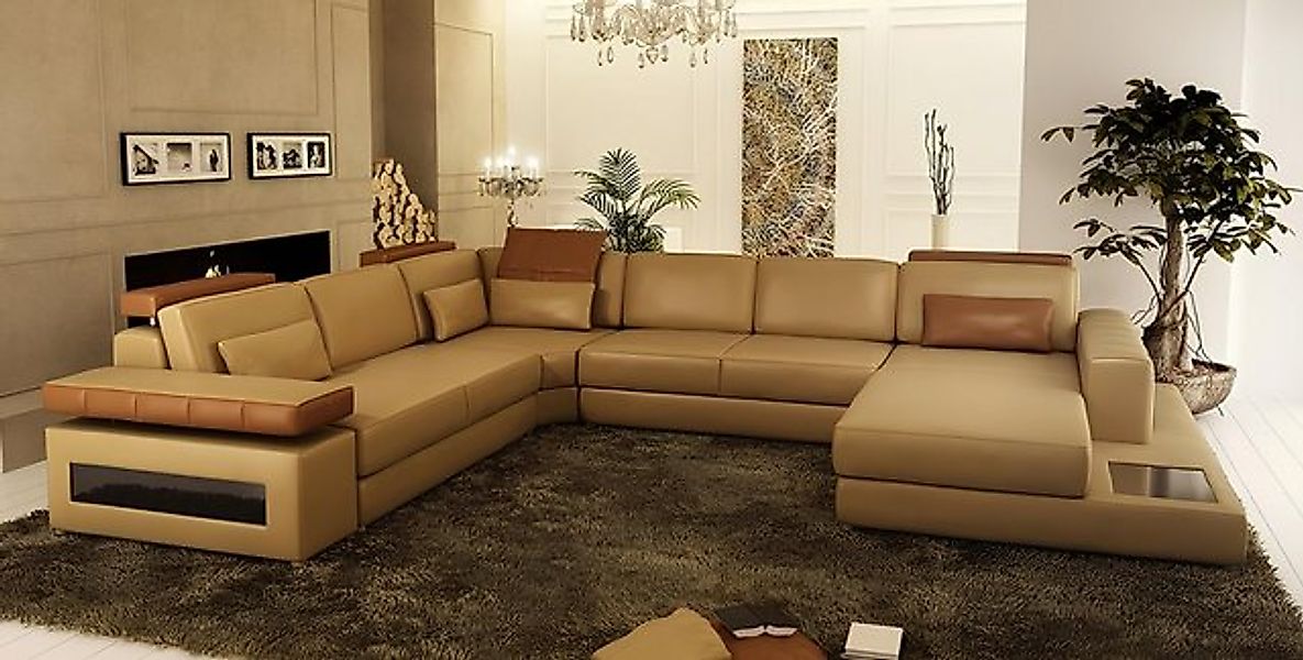 JVmoebel Ecksofa Wohnzimmer Couch Polster Eck Sofa Leder Garnitur Sitz Couc günstig online kaufen