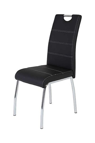 Esszimmerstuhl 4er Set SUSI S Kunstleder Schwarz günstig online kaufen