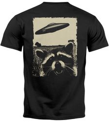 Neverless Print-Shirt Herren T-Shirt UFO Waschbär günstig online kaufen