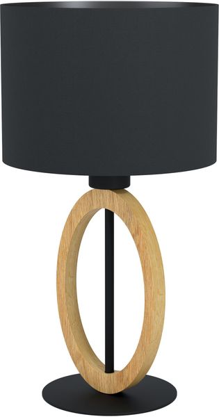 Eglo Tischleuchte Basildon 1 Schwarz-Braun Ø 23 cm x 42,5 cm 1-flammig günstig online kaufen