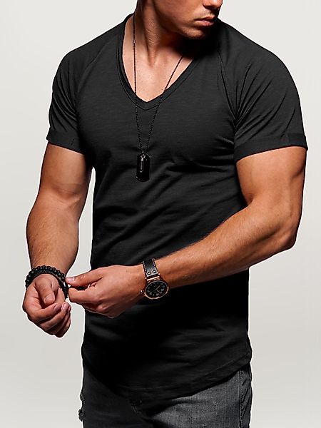 behype T-Shirt "DANNY", mit modernem V-Ausschnitt günstig online kaufen