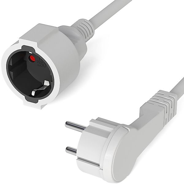 hb-digital 2m Verlängerungskabel mit Winkelstecker H05VV-F Kabel IP22 günstig online kaufen