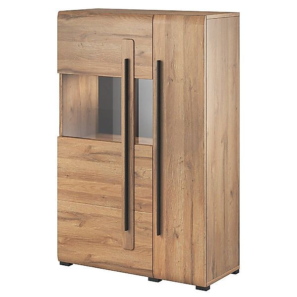 Highboard Eiche Grandson Nb. TURDA-83 mit LED Beleuchtung und Absetzungen i günstig online kaufen