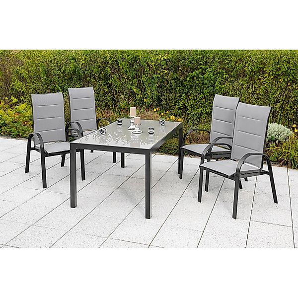 MERXX Garten-Essgruppe "Marini", (5 tlg.), 4 Klappsessel mit Gartentisch günstig online kaufen