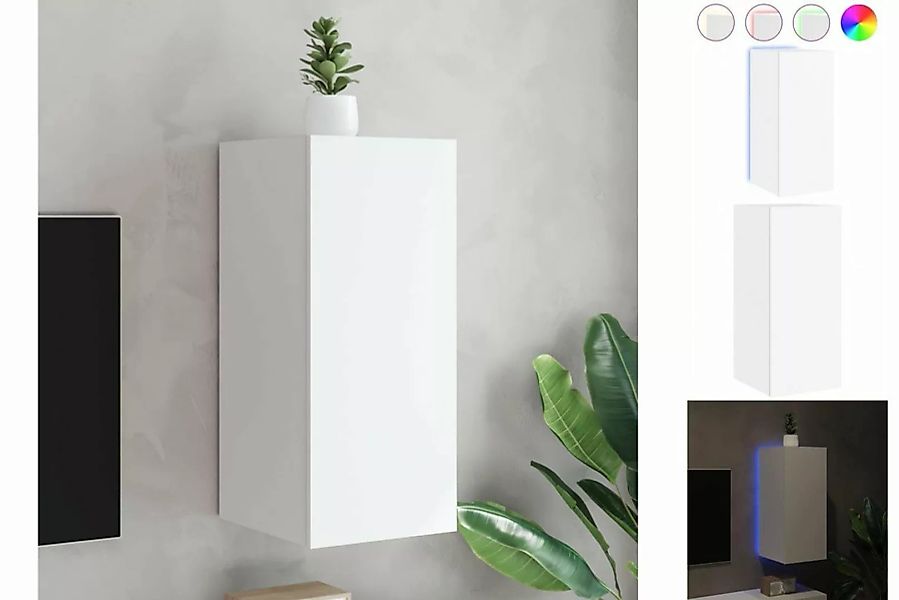 vidaXL TV-Schrank TV-Wandschrank mit LED-Leuchten Weiß 30,5x35x70 cm günstig online kaufen