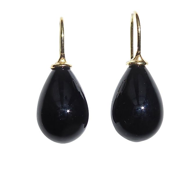 Mugello Paar Ohrhänger Lea schwarz gold-platt. klassisch elegant festlich, günstig online kaufen