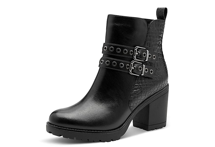 MARCO TOZZI Stiefelette, Blockabsatz, Ankleboots mit Zierschnallen und Ösen günstig online kaufen