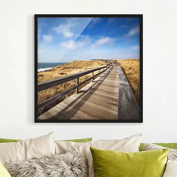 Bild mit Rahmen Strand - Quadrat Nordseespaziergang günstig online kaufen