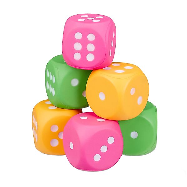 relaxdays Lernspielzeug 6er-Pack Stoffwürfel günstig online kaufen