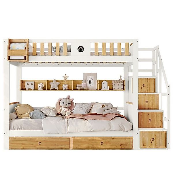 Gotagee Kinderbett Etagenbett Gästebett 90x200cm Doppelbett Holzbett mit Sc günstig online kaufen