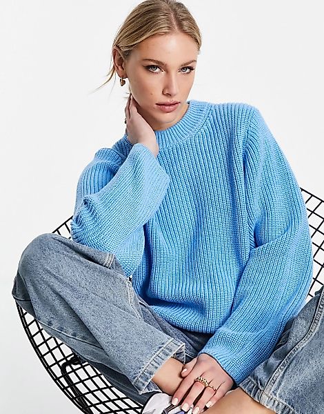 Weekday – Minnie – Pullover aus recyceltem Polyester in leuchtendem Blau günstig online kaufen