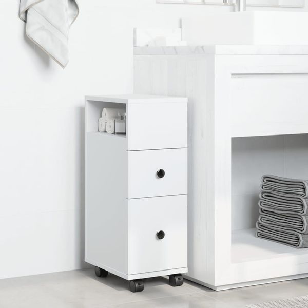 vidaXL Fächerschrank Badschrank Schmal mit Rollen günstig online kaufen