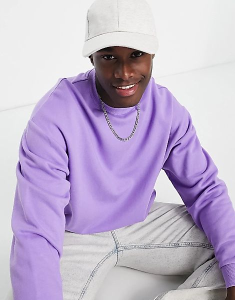ASOS DESIGN – Übergroßes Sweatshirt in Violett günstig online kaufen